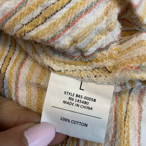 Mo:vint Button Down Striped Long Blouse - Picture 7 of 7